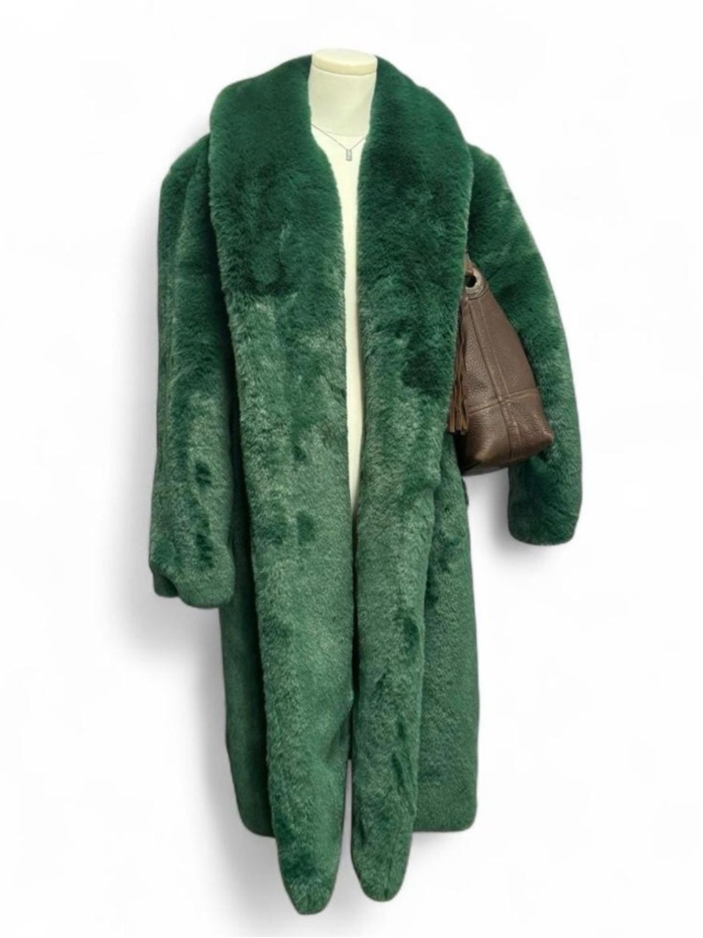 NWT fashion nova “mari” faux fur coat in the dreamiest hunter green 💚✨ - Picture 2 of 6